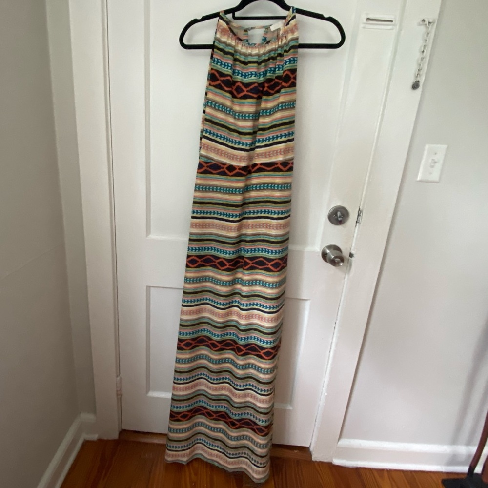 Tribal print formal dress open back size M